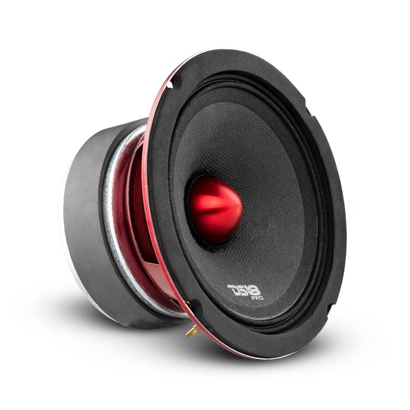 DS18 PRO-X5.4BM Loudspeaker - 5.25", Midrange, Red Aluminum Bullet, 300W Max, 150W RMS, 4 Ohms - Premium Quality Audio Door Speakers for Car or Truck Stereo Sound System (1 Speaker) - Image 1